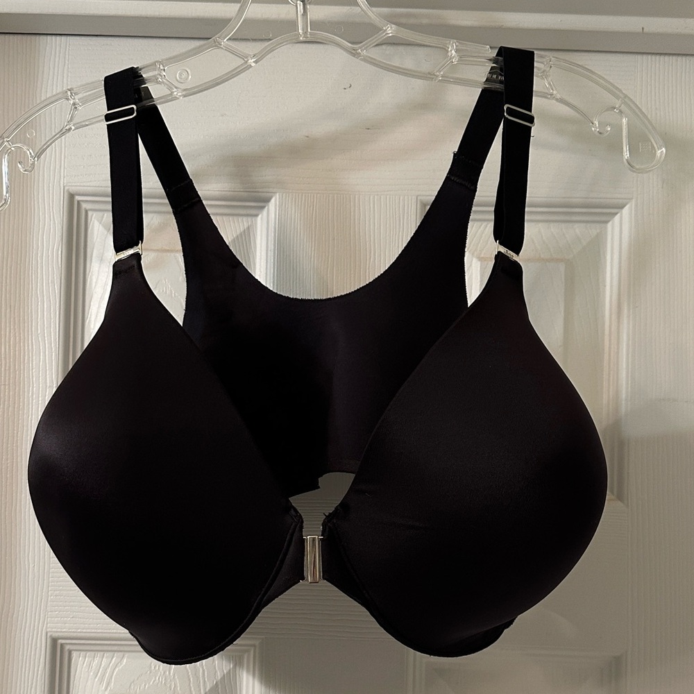 Soma Sleek Black, vanishing back and full coverage, front closure, Women's Bra